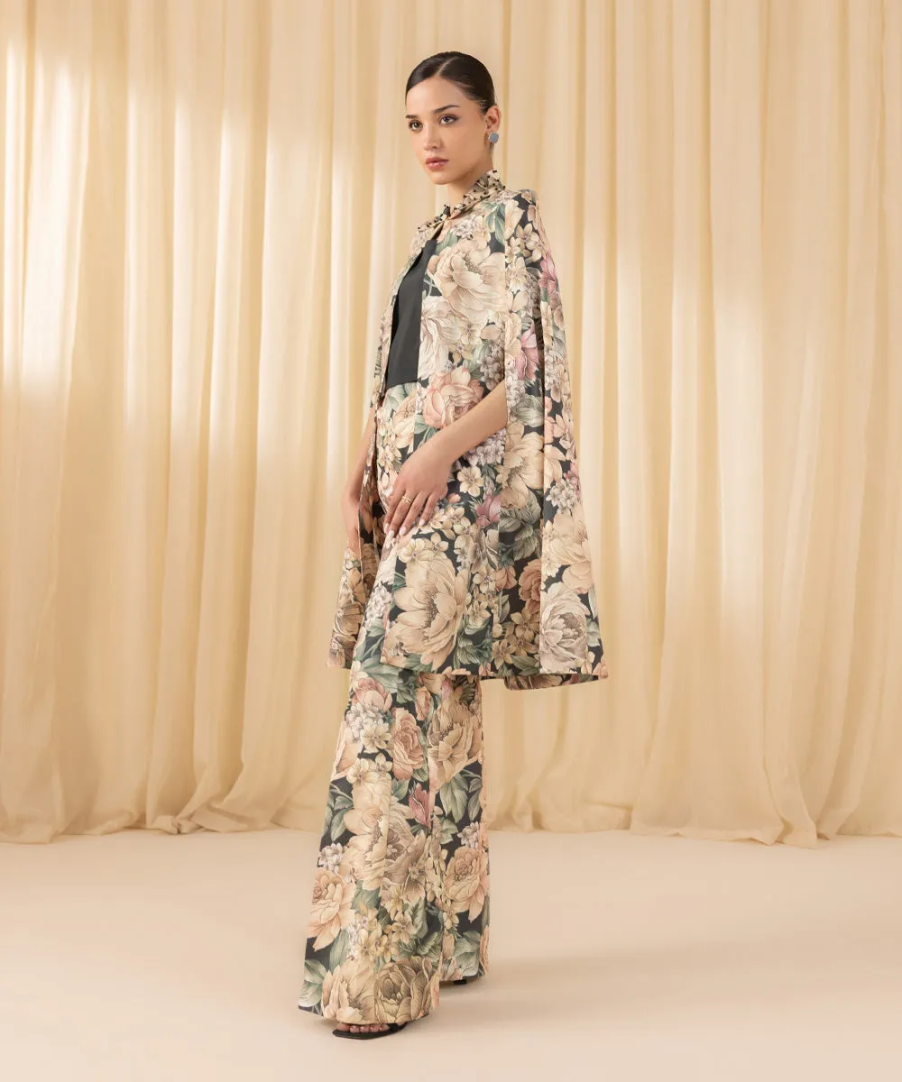 2 Piece - Printed Silk Suit