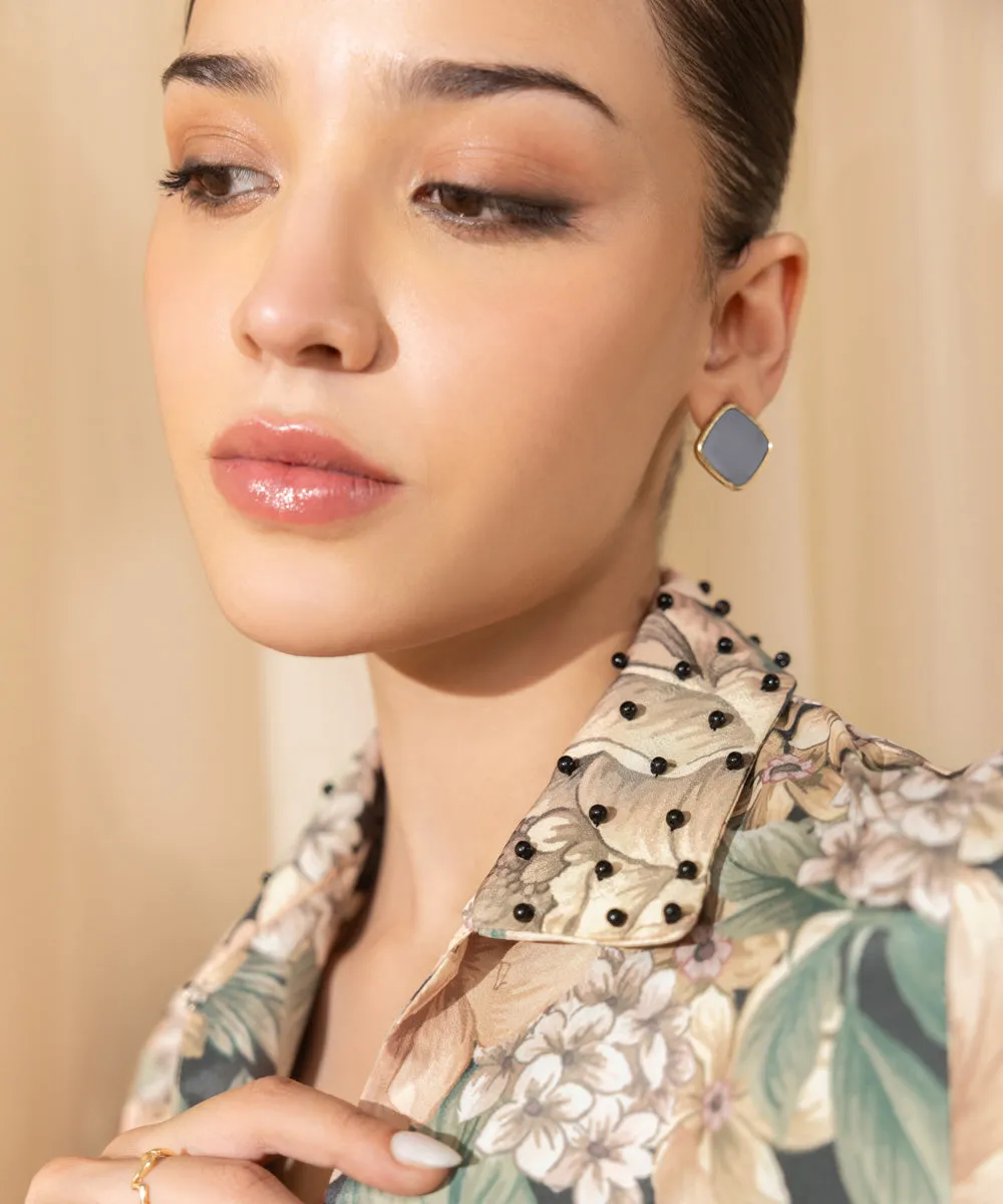 2 Piece - Printed Silk Suit