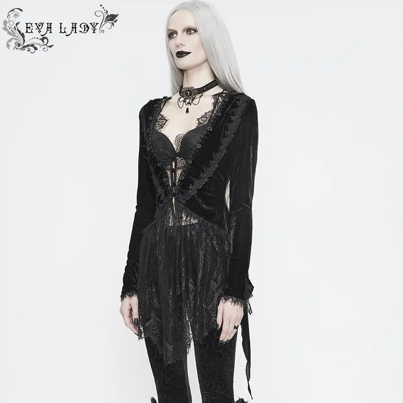 'A Season in Hell' Gothic Blazer with Waterfall Mesh Hem