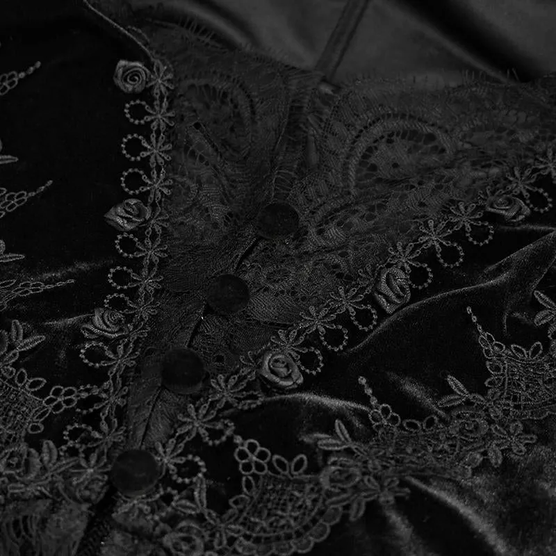 'A Season in Hell' Gothic Blazer with Waterfall Mesh Hem