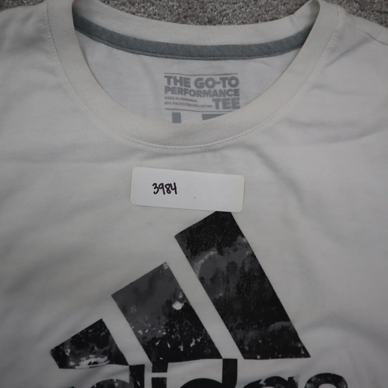 Adidas Sportswear T-Shirt Boys Large L White Short Sleeves Graphic Logo Shirt