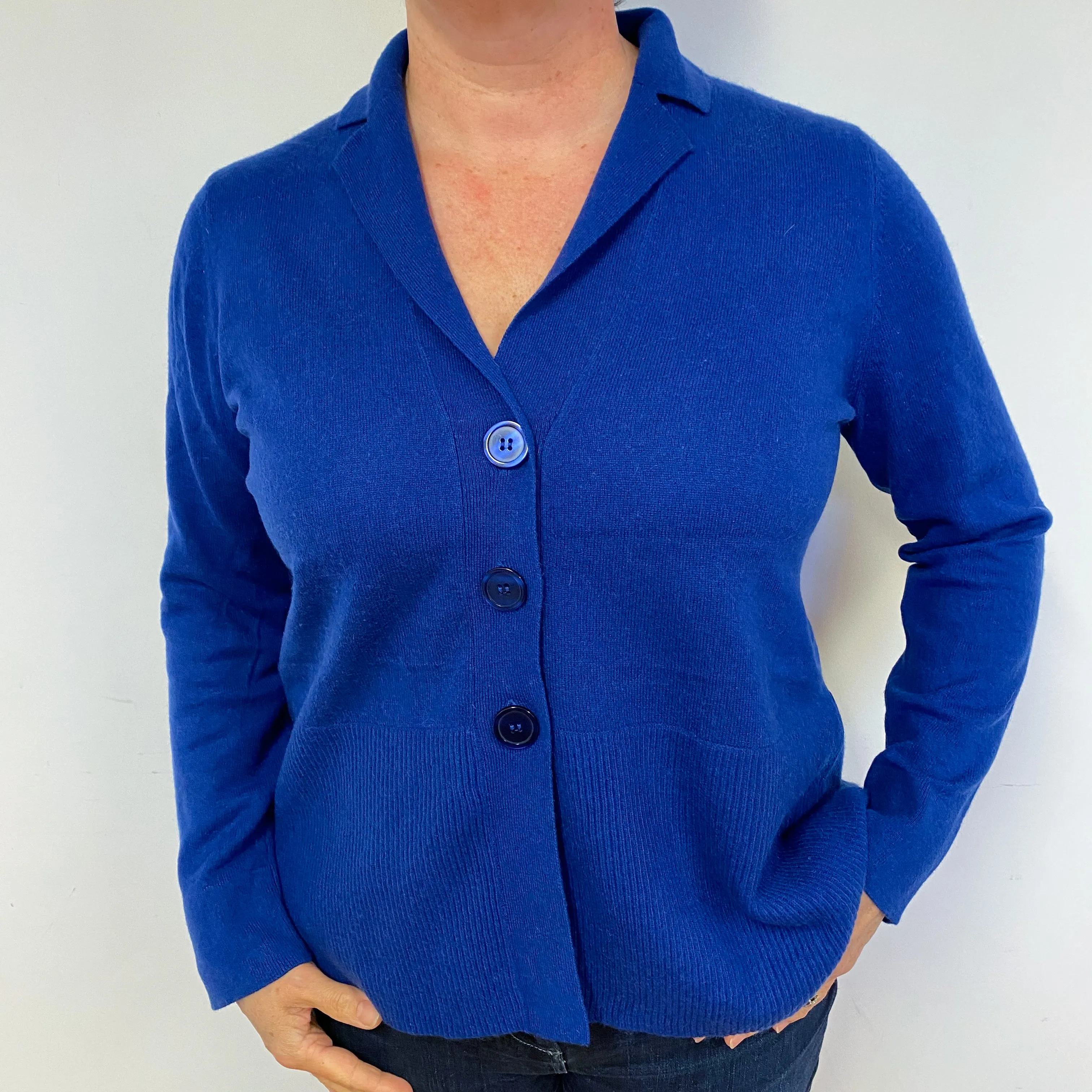 Admiral Blue Cashmere V Neck Cardigan Large