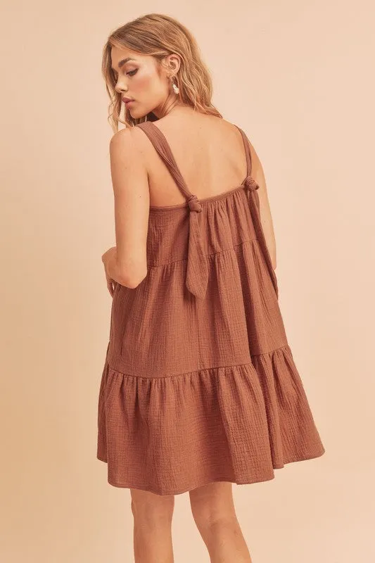 Aemi Co Tiered Mini Cami Dress with Pockets