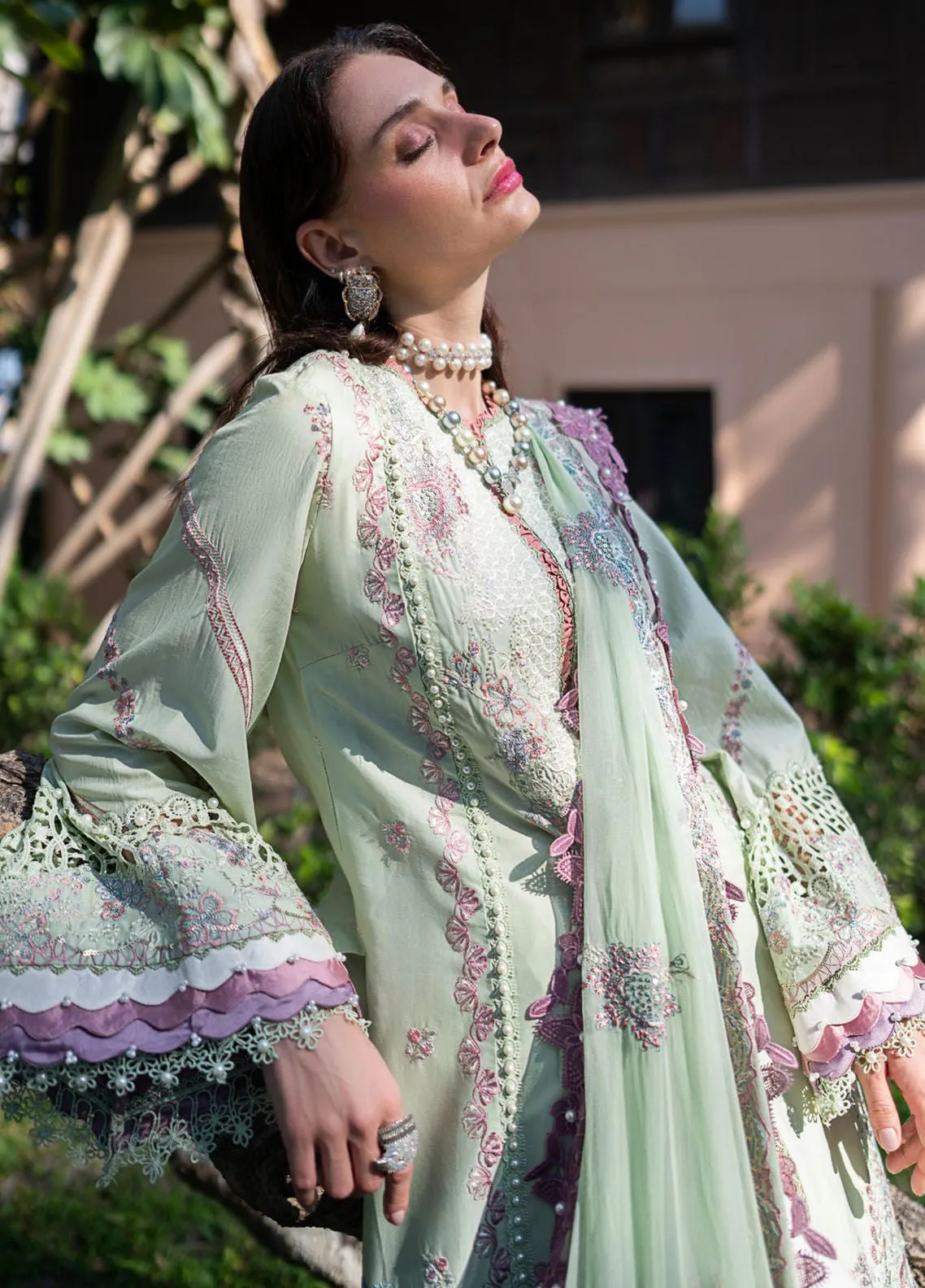 Alif By AJR Couture Signature Luxury Embroidered Lawn 3 Piece Unstitched Suit AJRC24ASLL-10 AURA