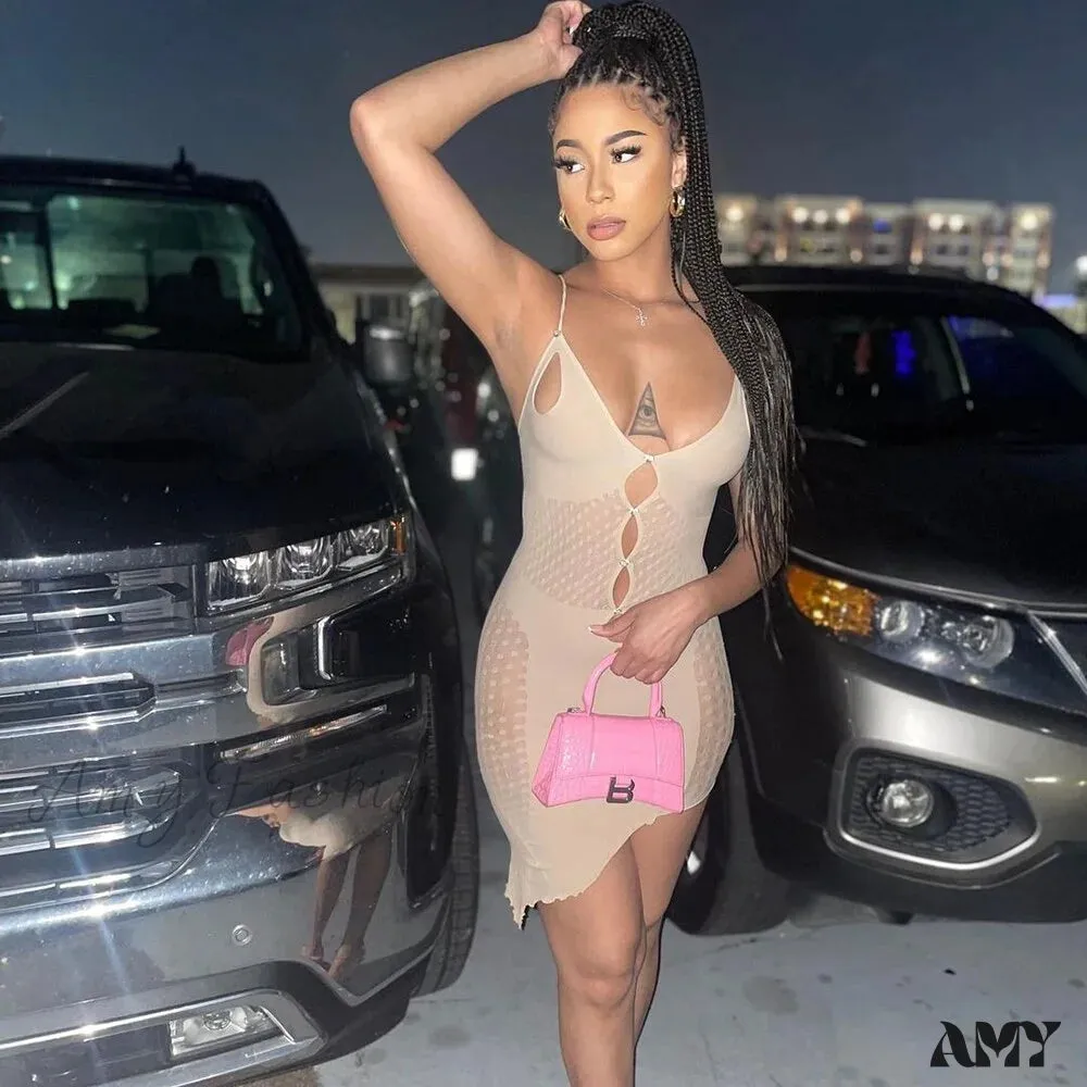 Amy Fashion - Backless Tight Low Cut Sleeveless Party Club Dress