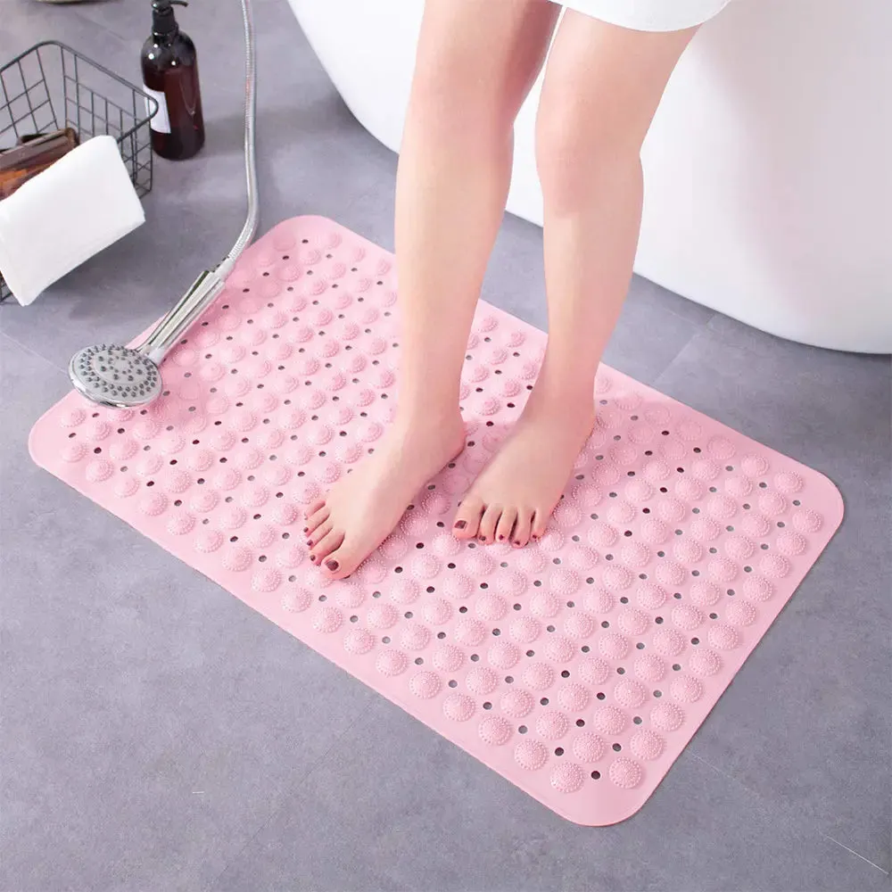 Anti Skid Shower Bath Mats - Pink Color (88*58cm) Accu-Pebble,anti skid shower mats