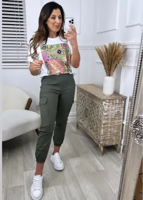 Antonia Khaki Cargo Trousers