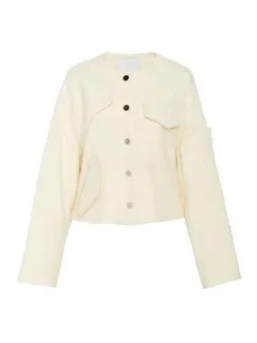 Basket Weave Cropped  Jacket