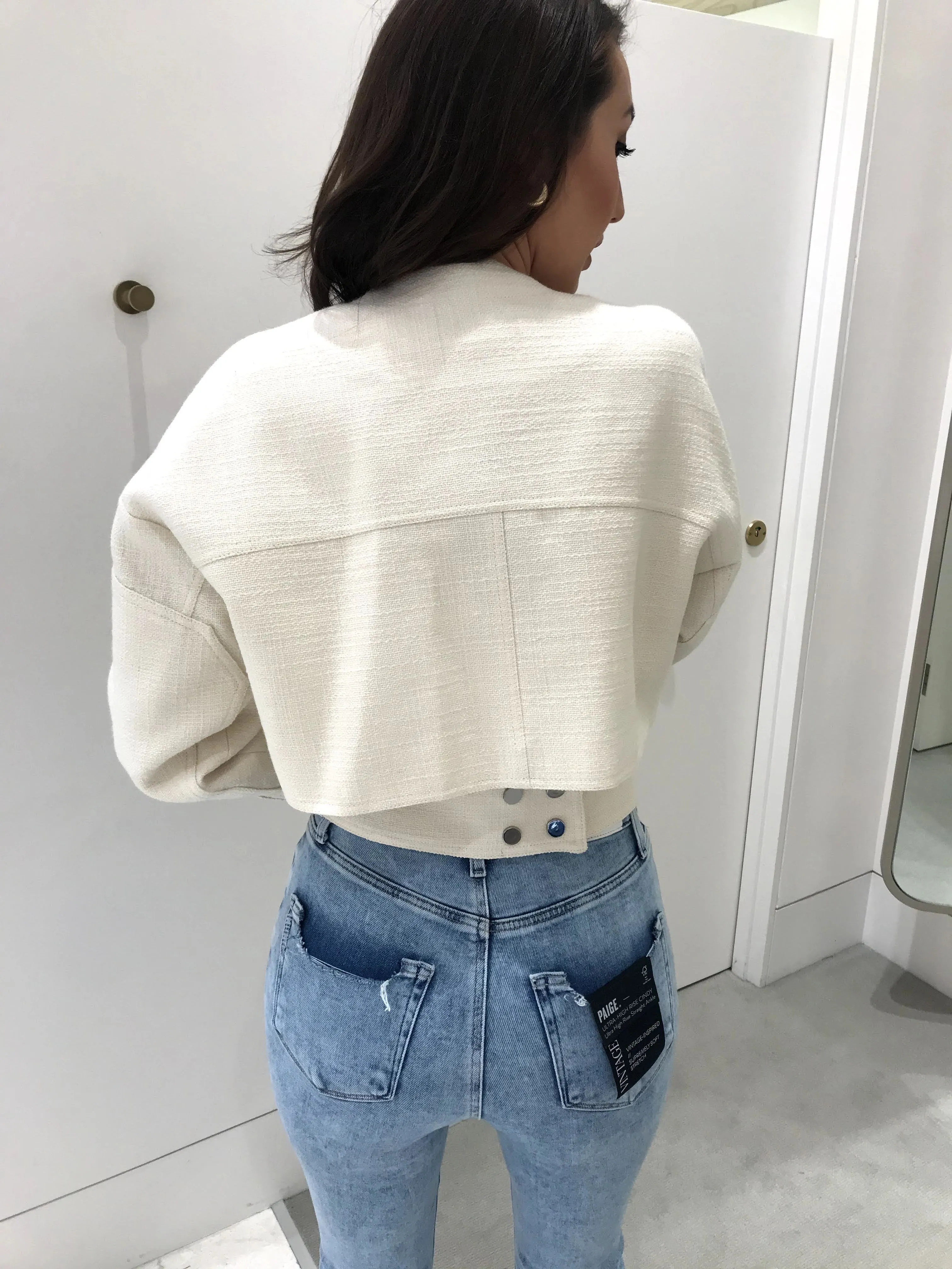Basket Weave Cropped  Jacket