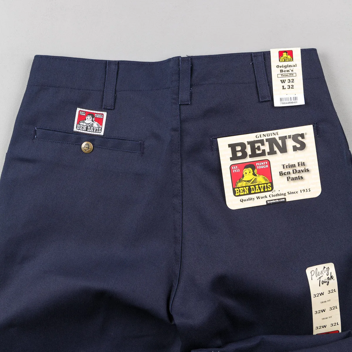 Ben Davis Trim Fit Work Trousers - Navy