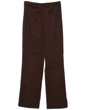 Black & Brown Leopard Print Casual Trousers - W28 L30