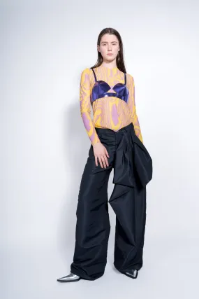BLACK BOYFRIEND TROUSERS WITH BOW