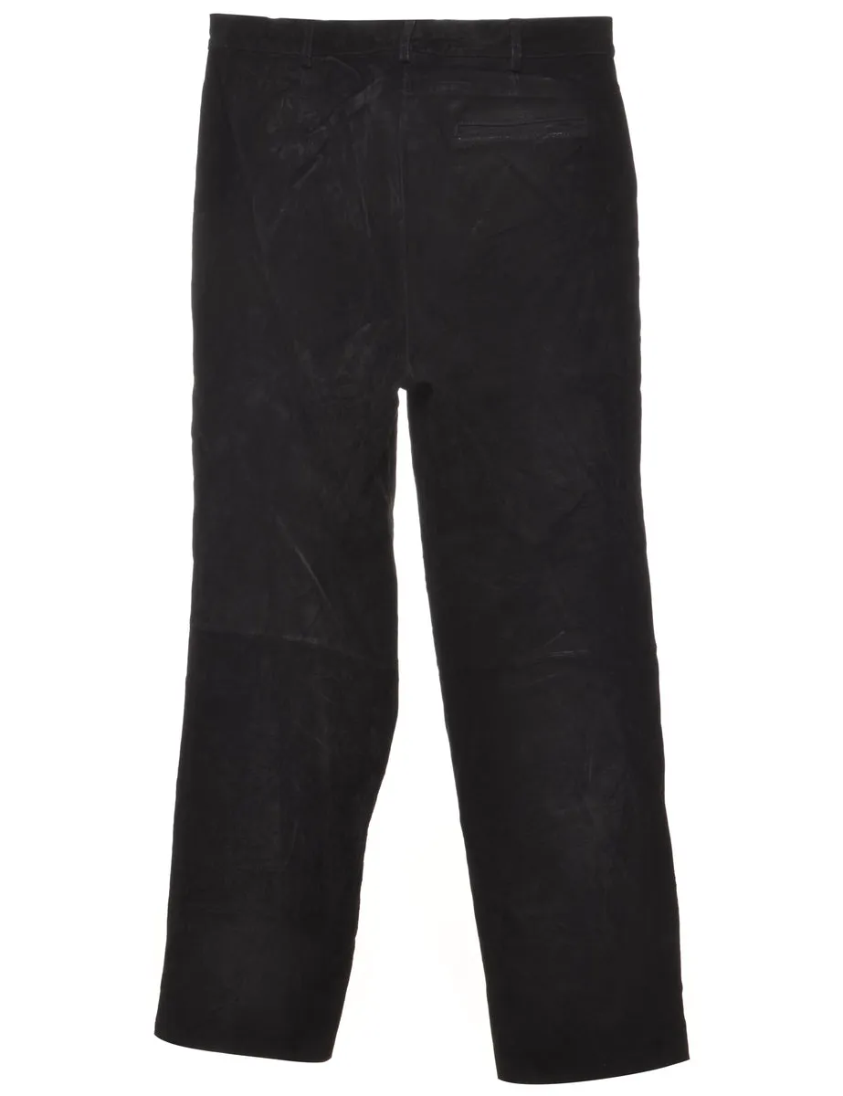Black Suede Trousers - W31 L31