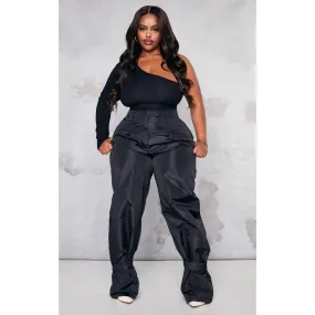 Black Tie Cuff Nylon Trousers