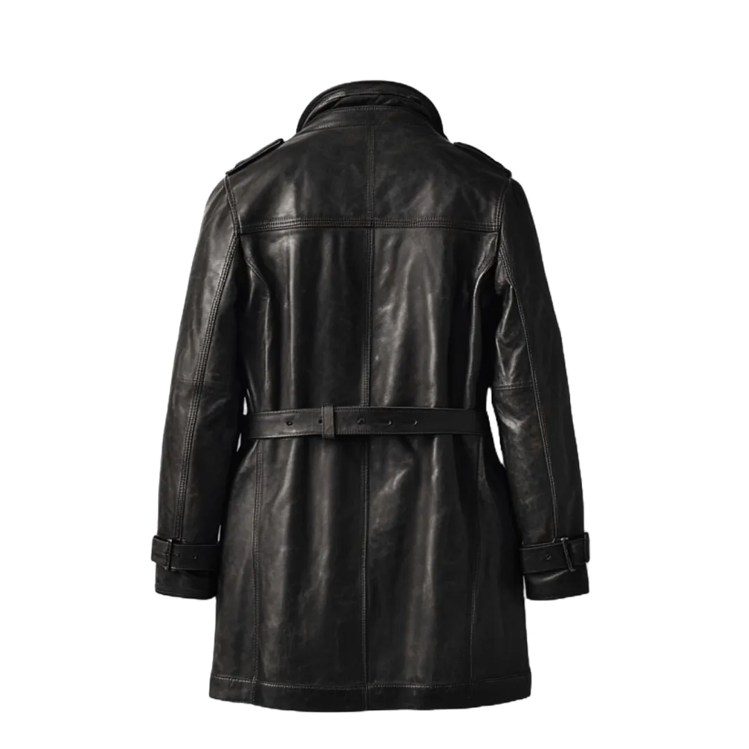 Black Utility Coat – Functional Elegance in Handcrafted Leather | El Zoro