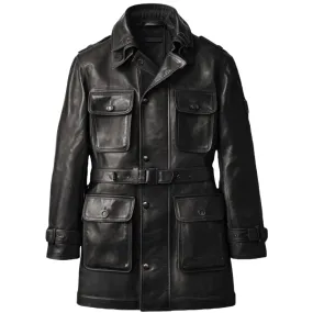 Black Utility Coat – Functional Elegance in Handcrafted Leather | El Zoro