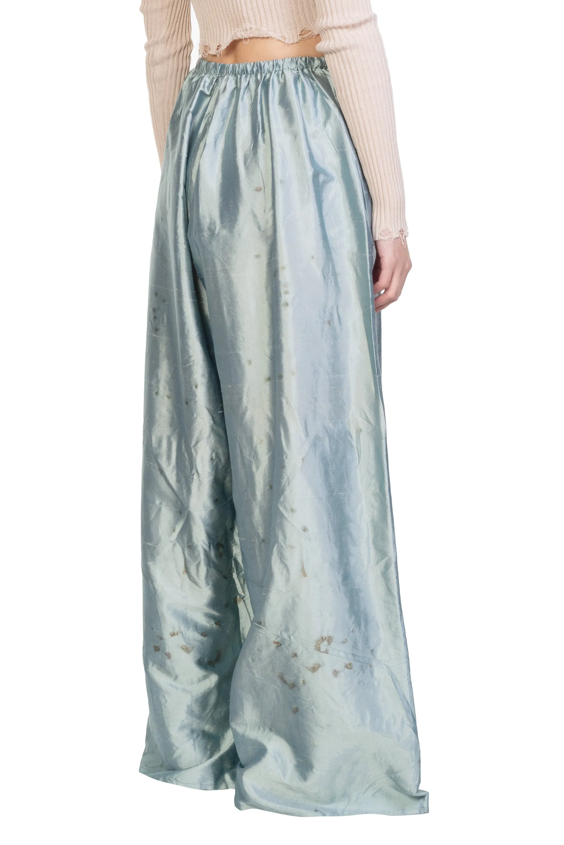 Blue Silk Dyed Trousers