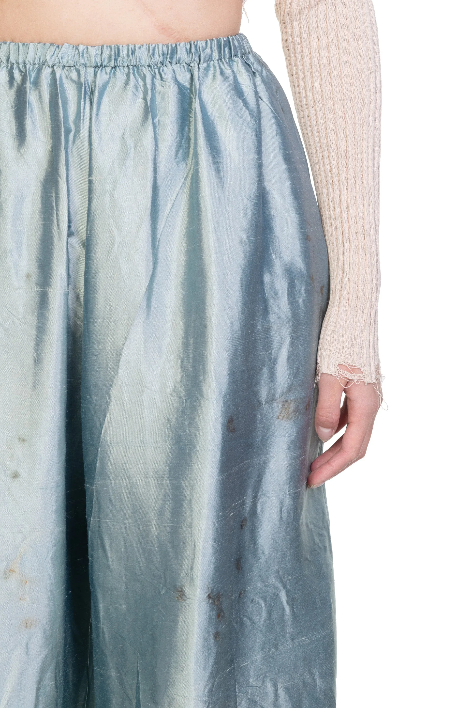 Blue Silk Dyed Trousers