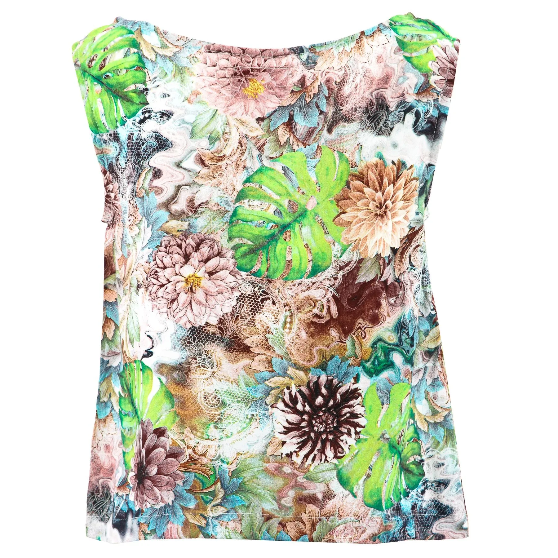 Box Top - Psychedelic Monstera Green