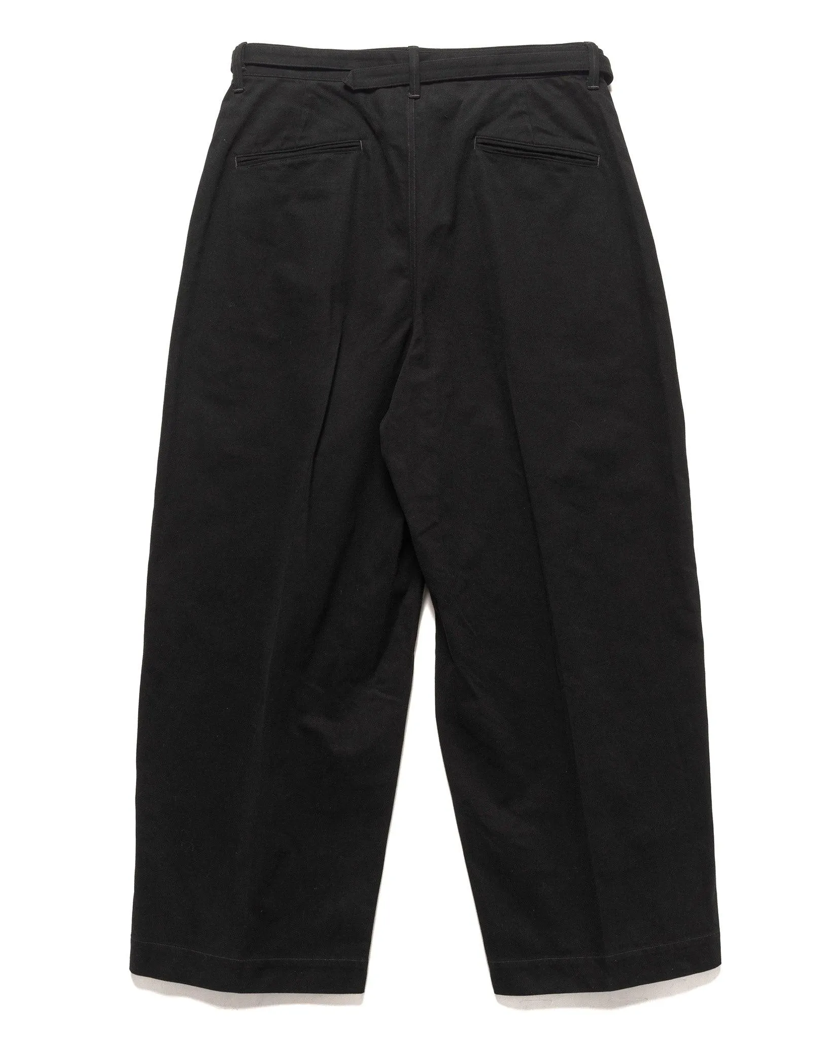 Brushed Twill Belted Trousers Black