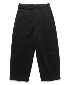 Brushed Twill Belted Trousers Black