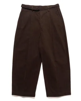 Brushed Twill Belted Trousers Chocolate