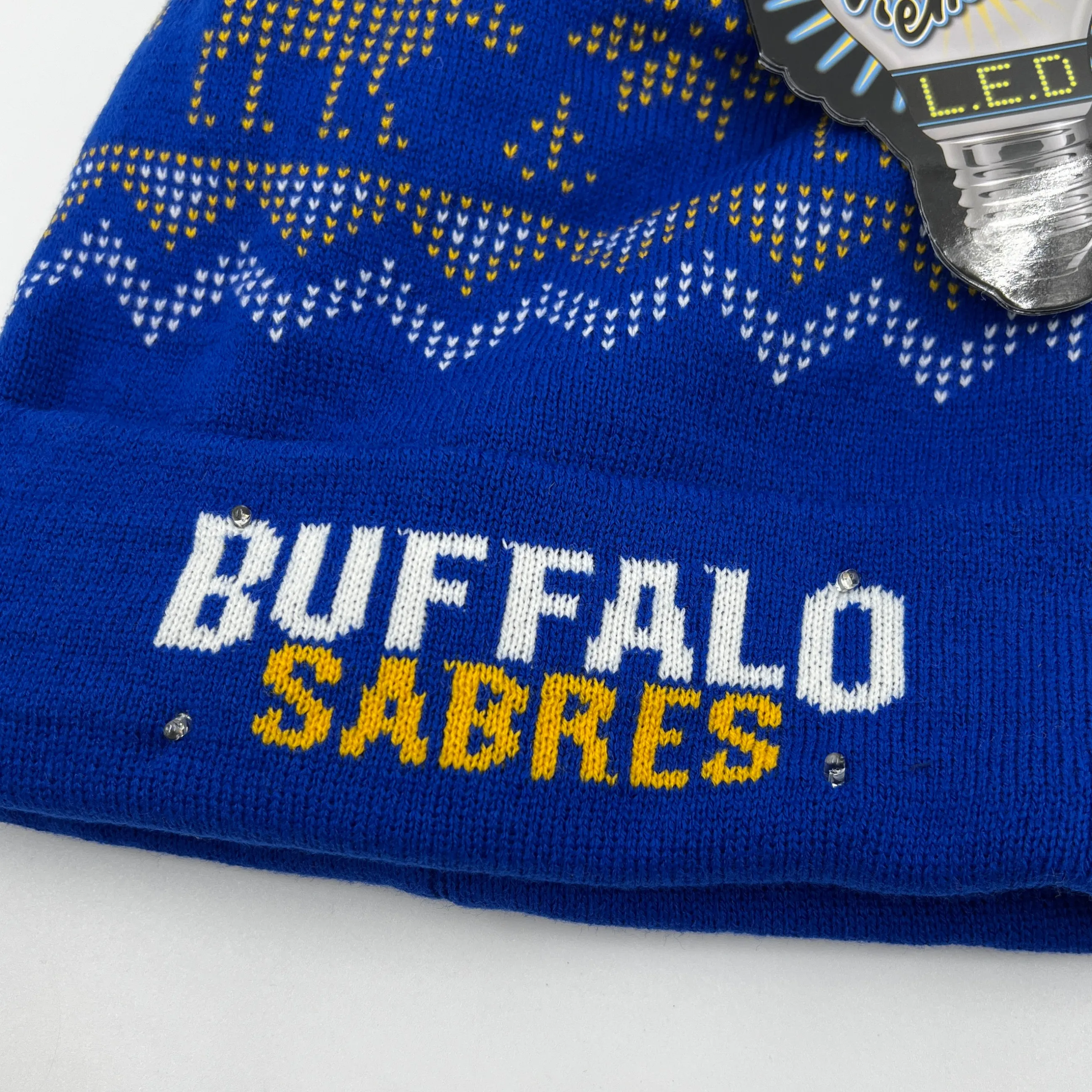 Buffalo Sabres Royal & Gold Light Up "Ugly" Knit Hat