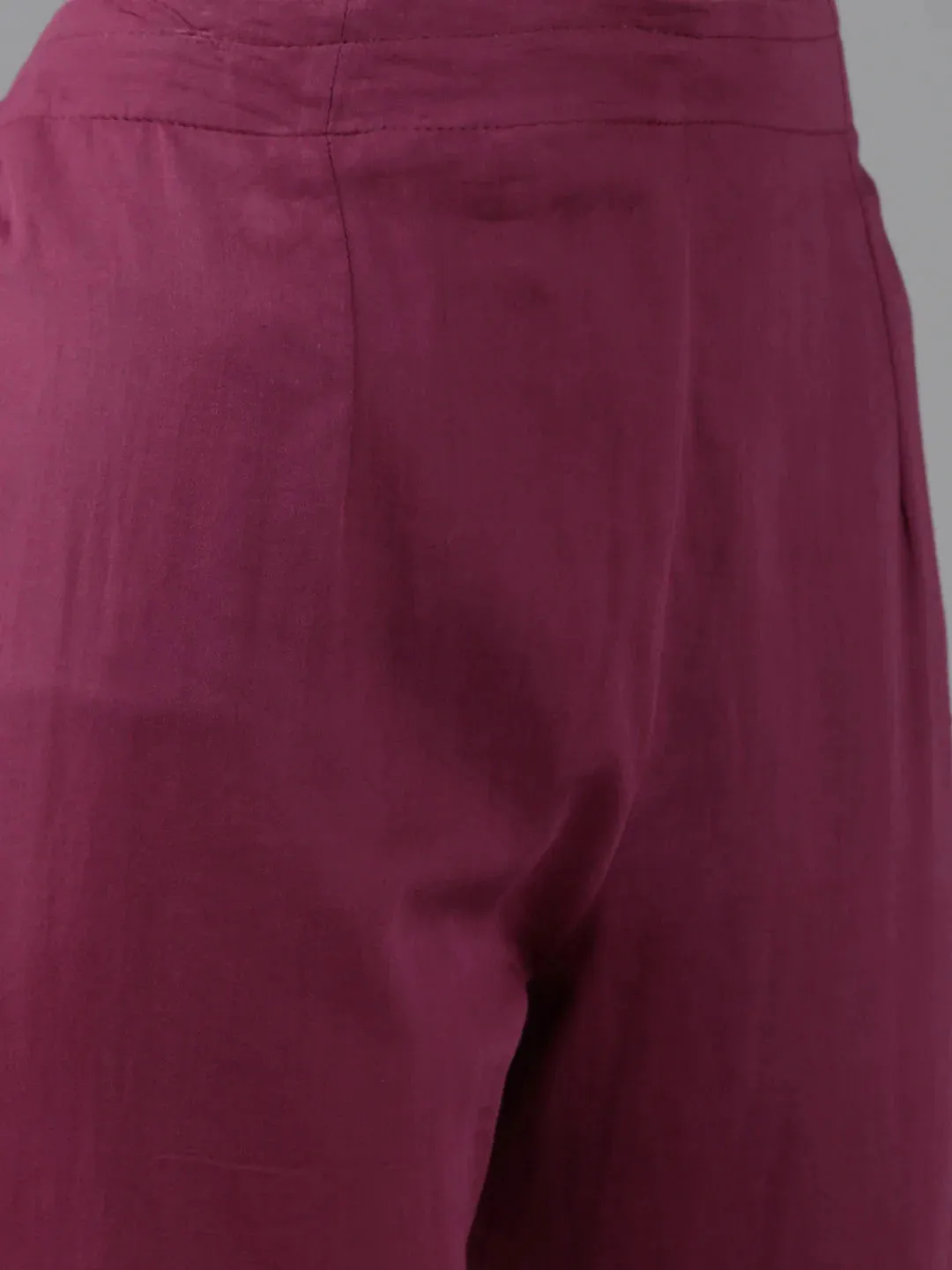 Burgundy Ethnic Motifs Yoke Design Dupatta Set