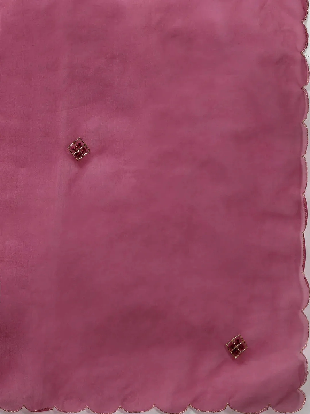 Burgundy Ethnic Motifs Yoke Design Dupatta Set