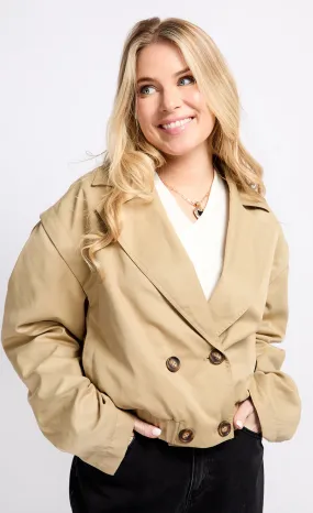 Camel Cropped Jacket by Vogue Williams