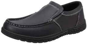 CAMEL CROWN Mens Slip On Loafers Comfortabl Walking Shoes Casual Moc Toe Lightweight Loafer Lace Up Office Dress Shoes Black 10