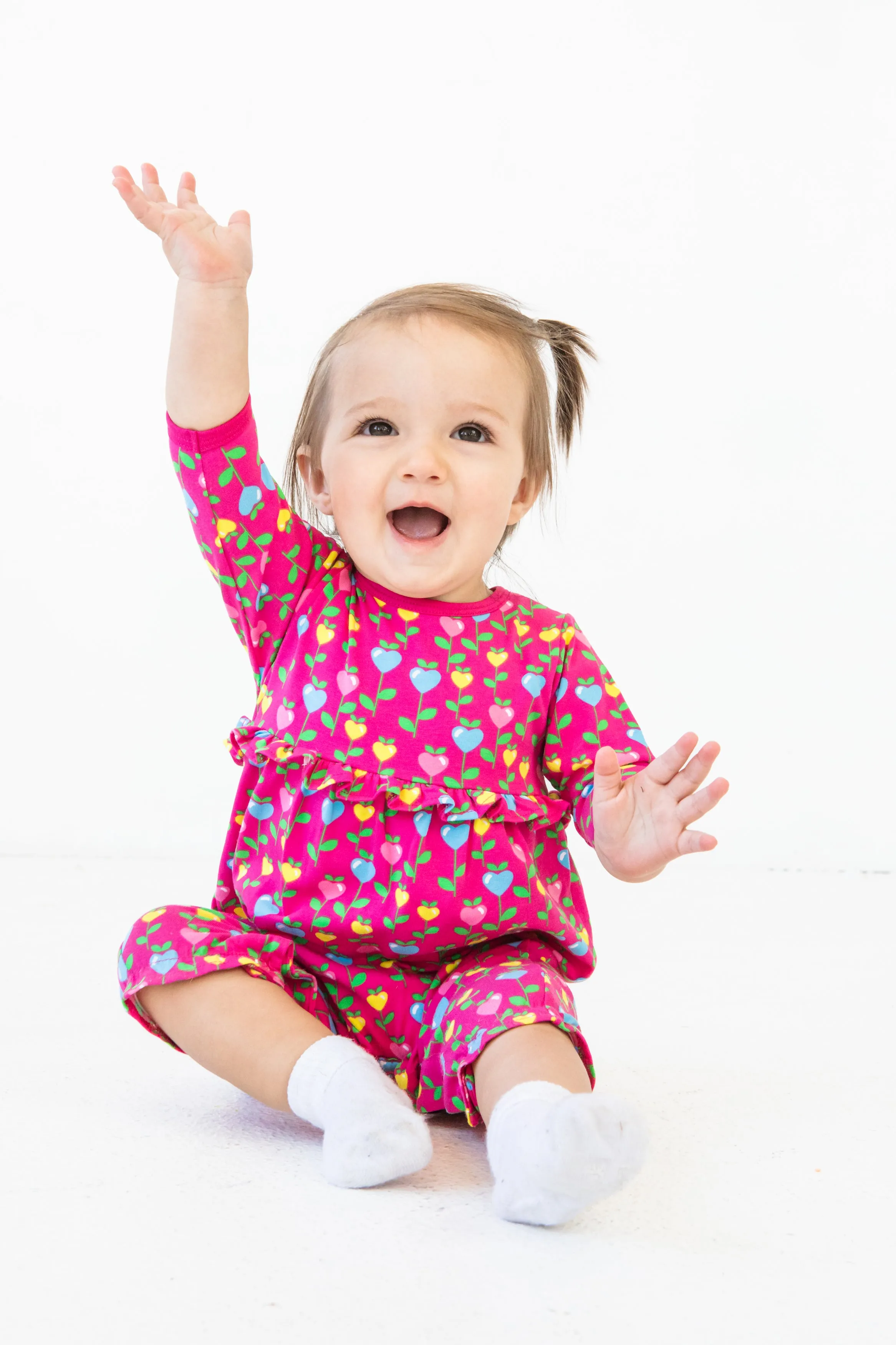 Candy Hearts Flower Print Knit Longall