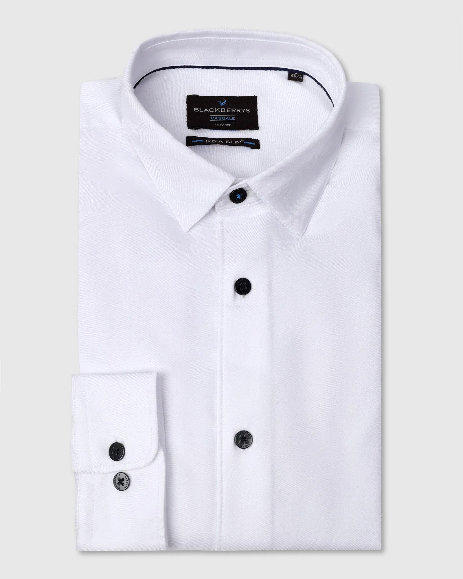 Casual White Solid Shirt - Sula