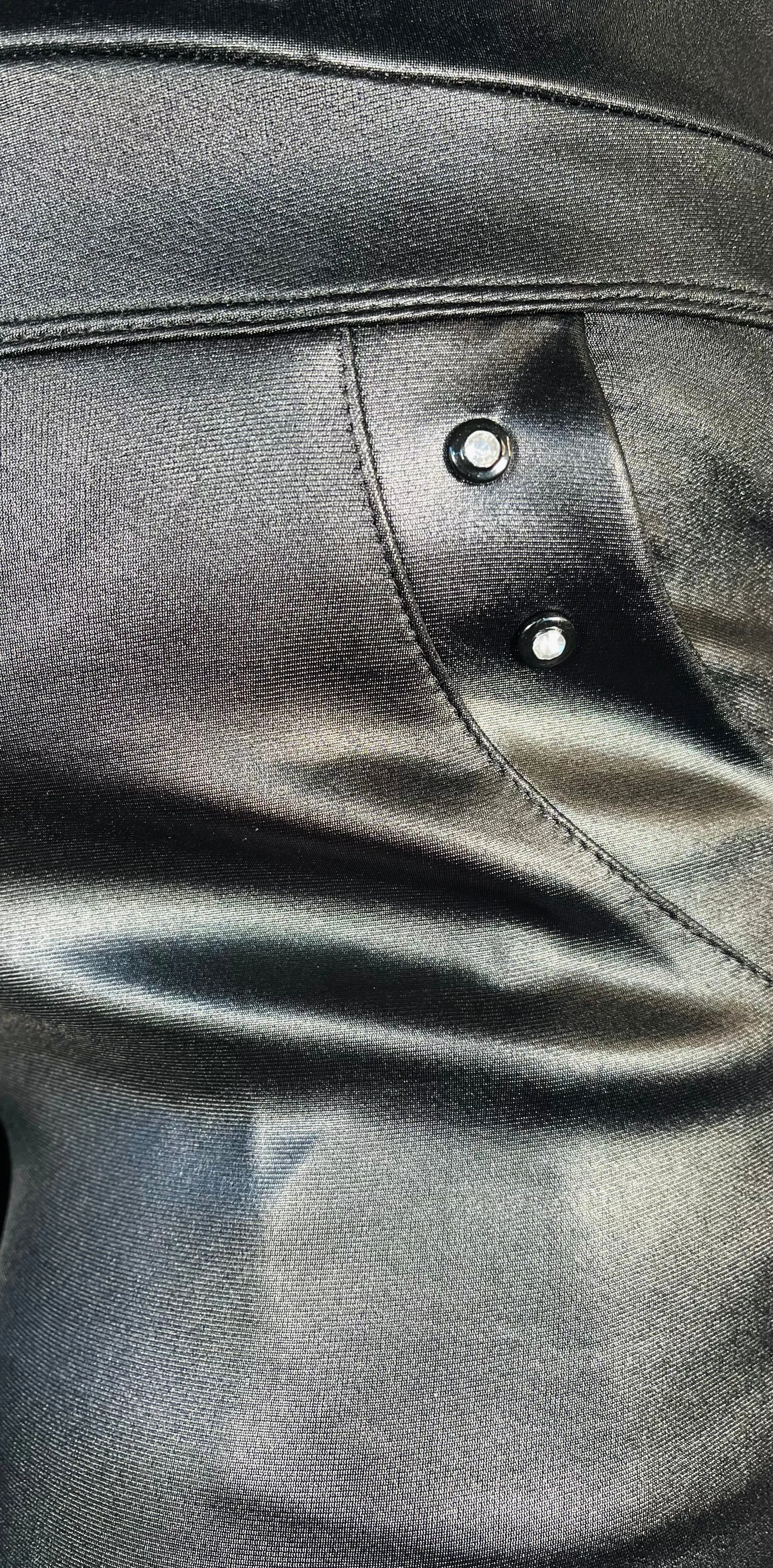 CeCe Leather Look Trousers - Black