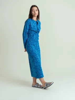 cinnamon knit jacquard maxi dress
