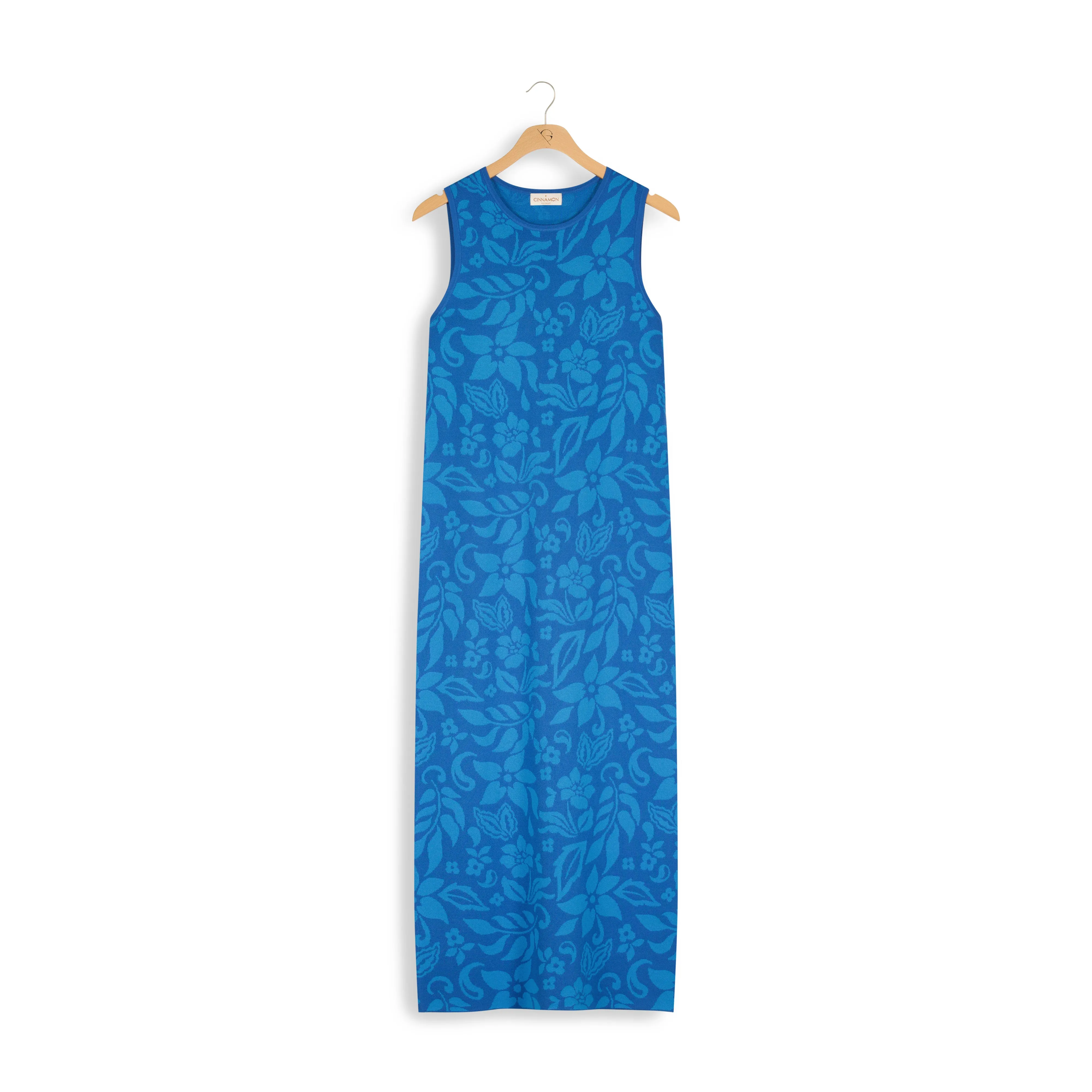 cinnamon knit jacquard maxi dress