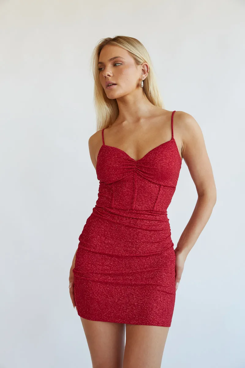 Clara Glitter Corset Bodycon Mini Dress