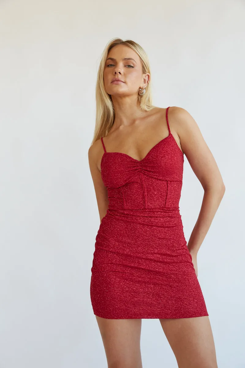 Clara Glitter Corset Bodycon Mini Dress