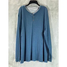 CLUB ROOM Men's Blue Wing Thermal Henley Pullover Long-Sleeve Shirt SZ 2XL