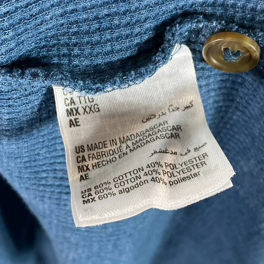 CLUB ROOM Men's Blue Wing Thermal Henley Pullover Long-Sleeve Shirt SZ 2XL