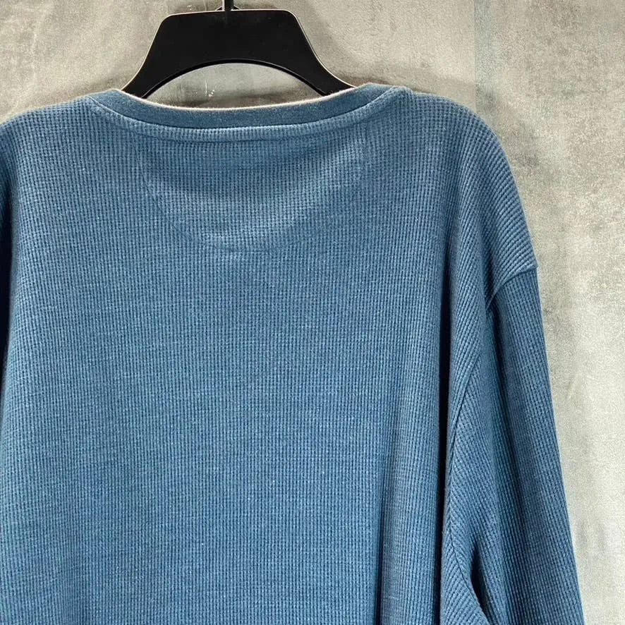 CLUB ROOM Men's Blue Wing Thermal Henley Pullover Long-Sleeve Shirt SZ 2XL