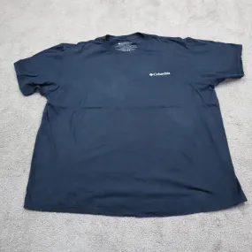Colombia Sportswear Mens T-Shirt Crew Neck Short Sleeve 100% Cotton Blue Size XL