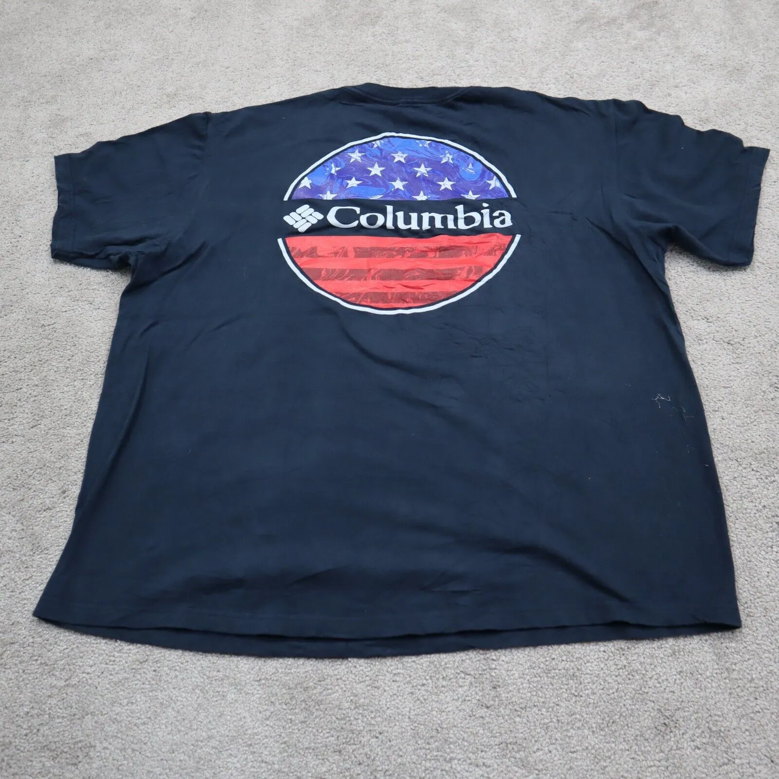 Colombia Sportswear Mens T-Shirt Crew Neck Short Sleeve 100% Cotton Blue Size XL
