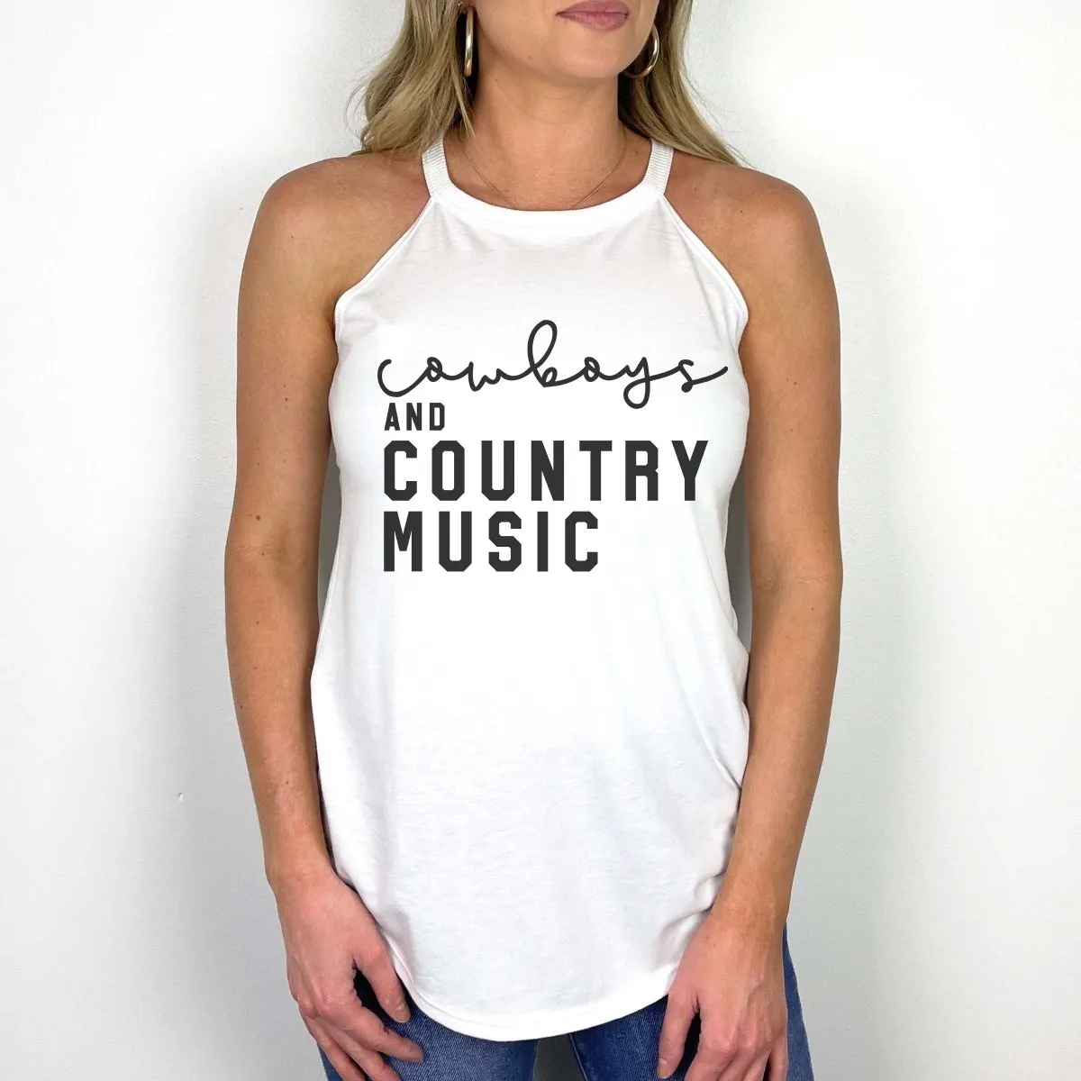 Cowboys And Country Music High Neck Tank