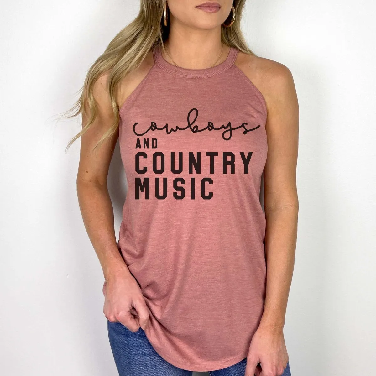 Cowboys And Country Music High Neck Tank