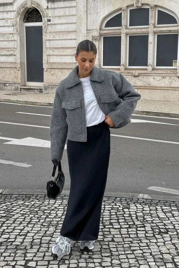 Cropped jacket - GRAY