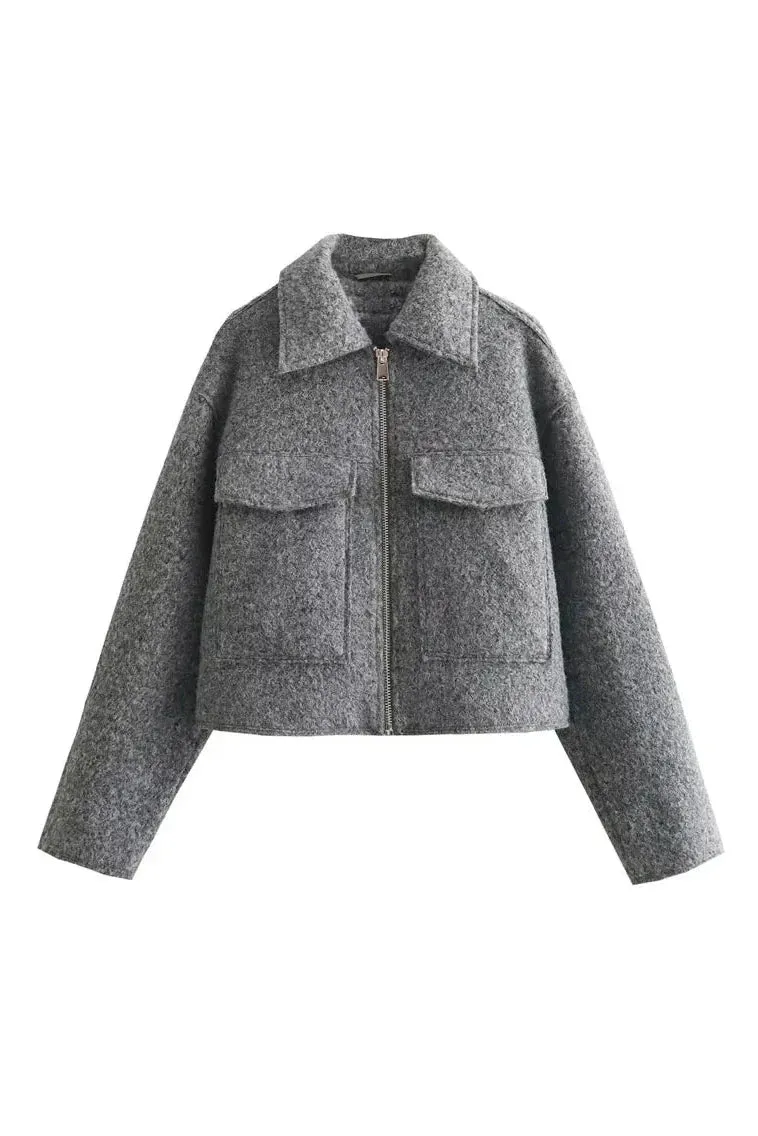 Cropped jacket - GRAY
