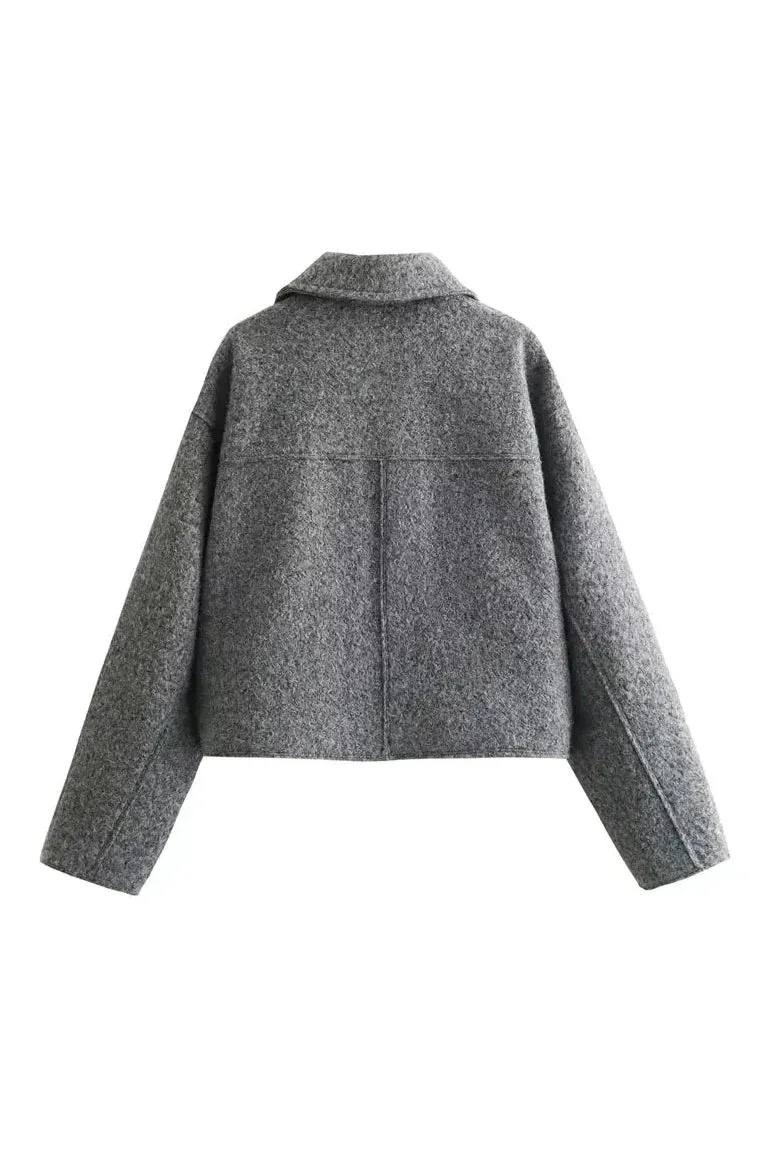 Cropped jacket - GRAY