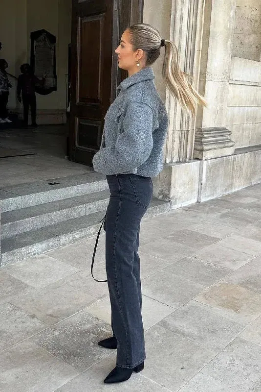 Cropped jacket - GRAY