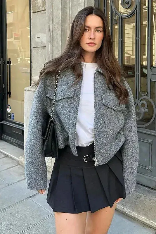 Cropped jacket - GRAY